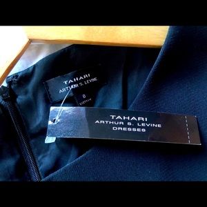 Tahari Black Sleeveless Sheath Dress